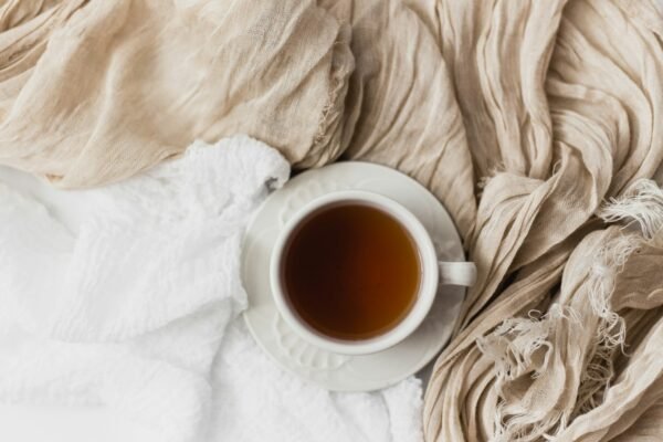 Cup of tea with a cozy blanket, a moment of calm