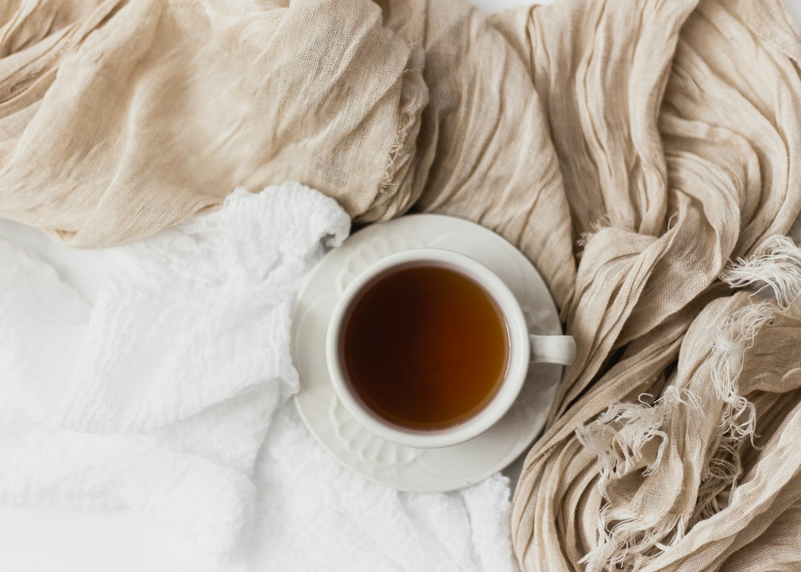 Cup of tea with a cozy blanket, a moment of calm