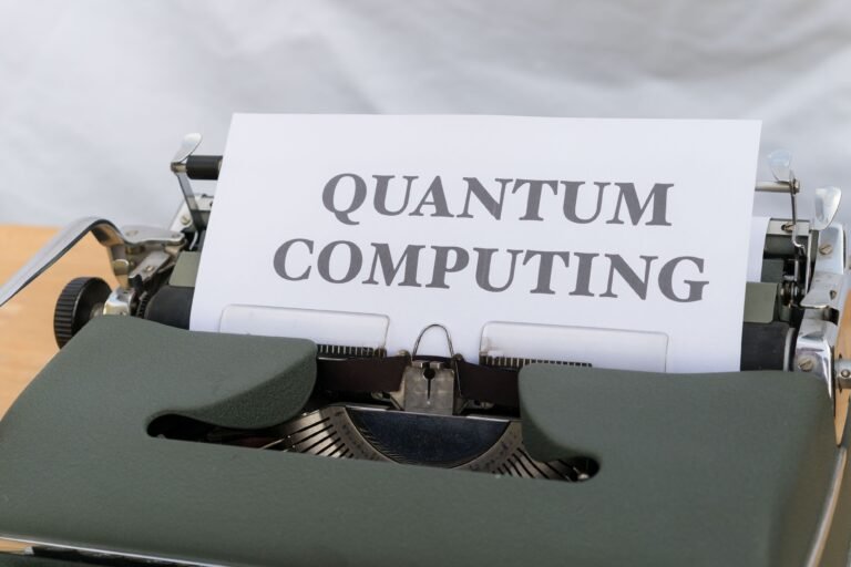 Vintage typewriter with paper reading Quantum Computing, symbolizing the shift toward next-generation computing